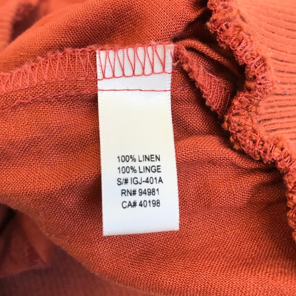 🚫SOLD🚫 Burnt Orange Linen Cropped 3/4 Sleeve - Picture 16 of 16